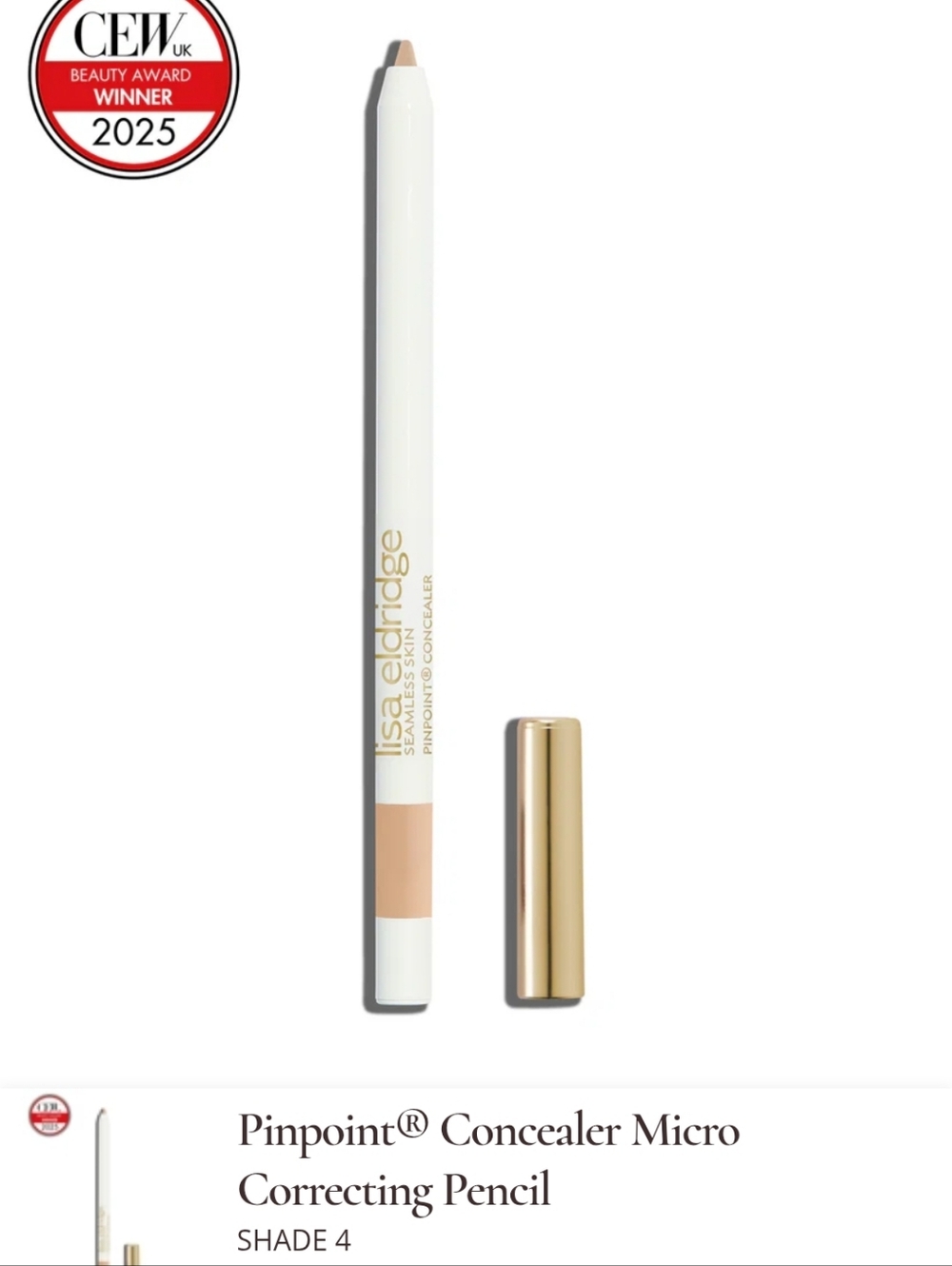 SOLD - Lisa Eldridge Pinpoint Concealer Micro Correcting Pencil Shade 4 Neutral